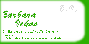 barbara vekas business card